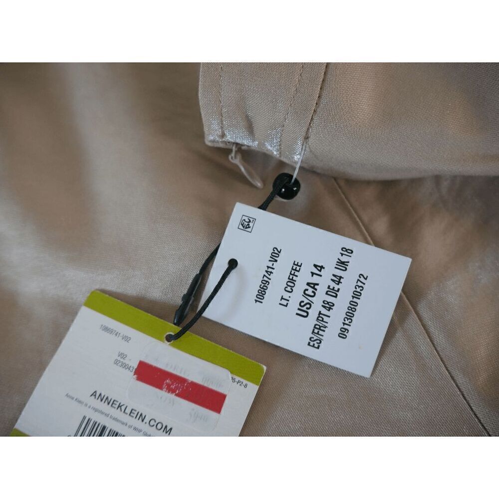 Anne Klein Women's Light Coffee Shimmer Twill Side Zip Pants 14 - Picture 7 of 9